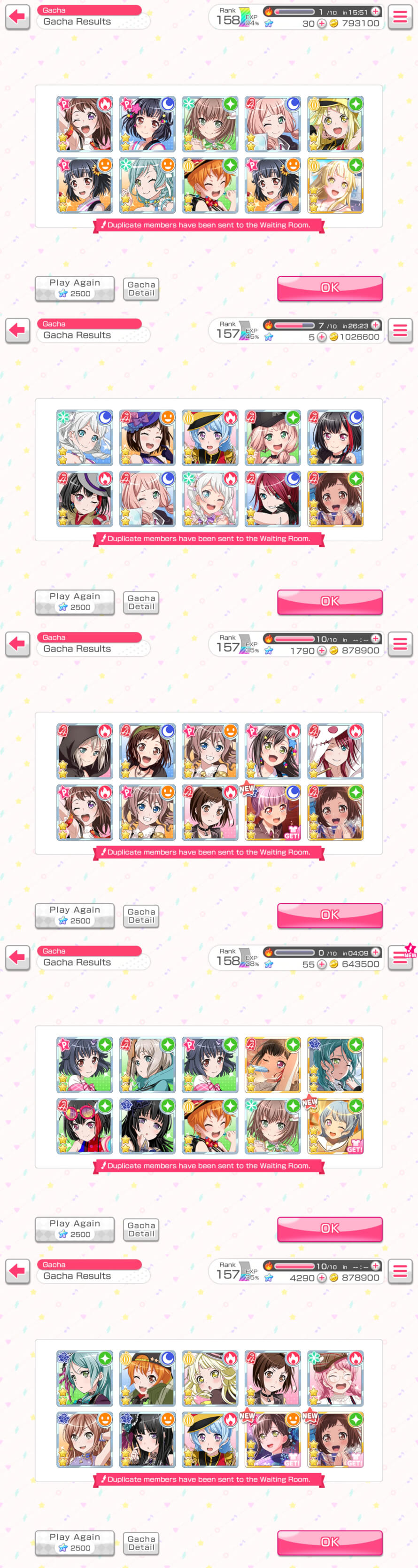   Thisgameisgreat , here are my last 50 rolls 
No 4 stars in sight : 