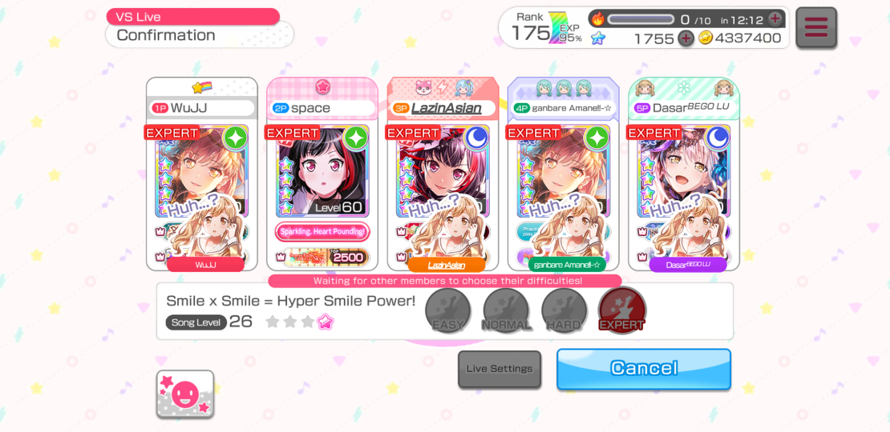 we all got stuck in the lobby because as soon as we locked our difficulties in, the event ended...