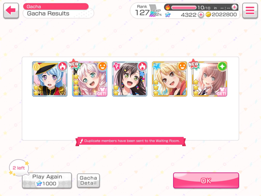  I did a gacha 5 pull because my genius self didn't realize we'd only get 1 Tomoe pull and was...