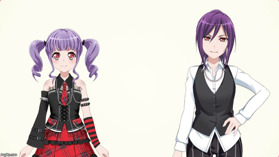 Ako and Kaoru look like they're sisters, they both have red eyes and purple hair, am I the only one...