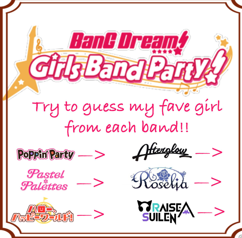 Ehh I'll join in as well with this.

I'm also including Morfonica but for both RAS and Morfonica...