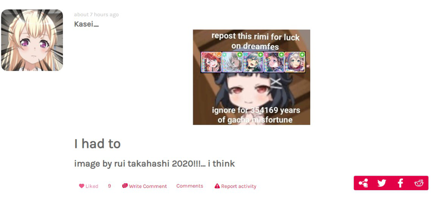   I HAVE BEEN SPONSORED BY  bandori.party/user/114243/Kasei_/  

first time 