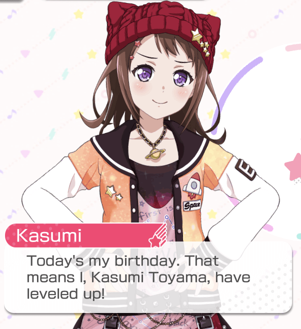   To the sparkling child born from the heart pounding stars:  

    Happy Birthday Kasumi!...