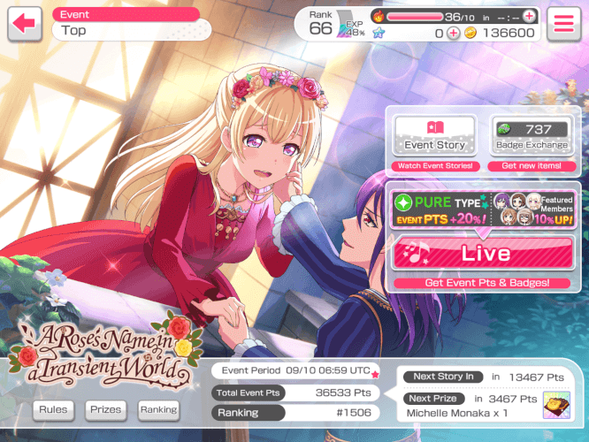 Already and the event just started.