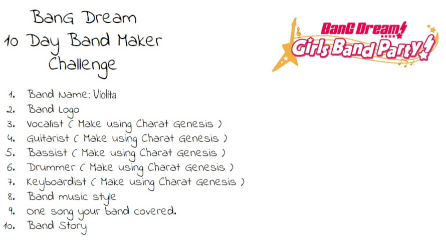 This is my ninth 10 Day Band Maker Challenge

BanG Dream! Girls Band Party! 10 Day Band Maker...