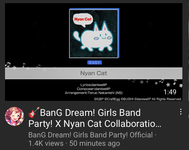 bandori is doing a NYAN CAT collab
This is the most blessed/cursed collab besides baby shark. 

I...