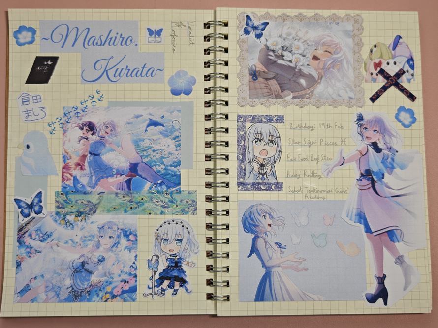 HAPPY BDAY MASHIRO CHAN!!!
Here is a scrapbook spread I made to celebrate!♡