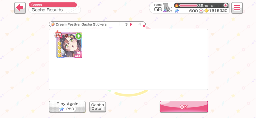 the bandori drop rate gods have blessed me with DREAMFES TAE ON A 1 PULL im literally shaking rn