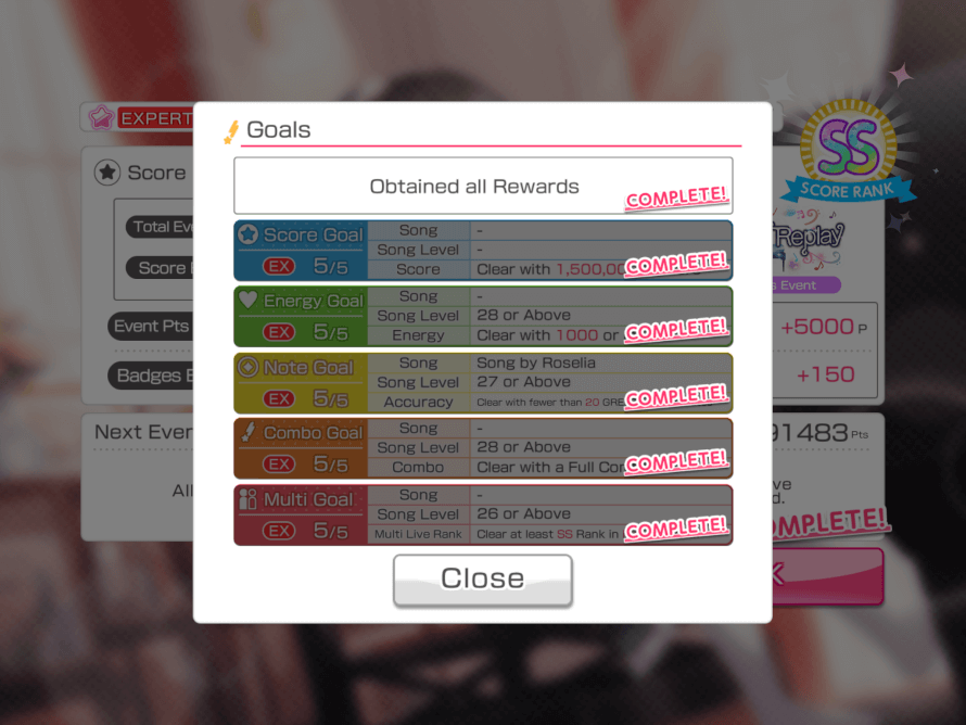 I did it!! I actually managed to beat all the EX Live Goals for the first time!! I'M SO HAPPYYYYYY