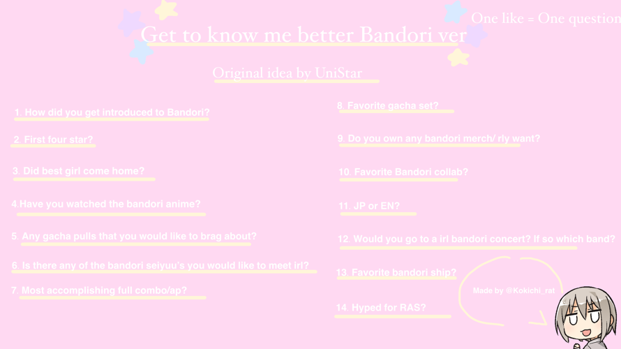 I'm a bit late on this, but, why not?

 all credit goes to Kokichi_rat, nice username btw!
1. I was...