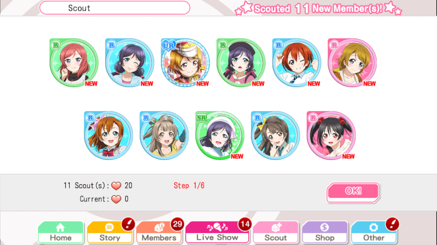 Okay, so I decide to get back into Love Live, and within a DAY of starting on a new account, I get...