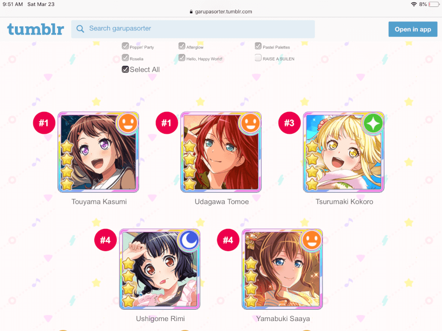 I did not expect the last two but this is pretty accurate