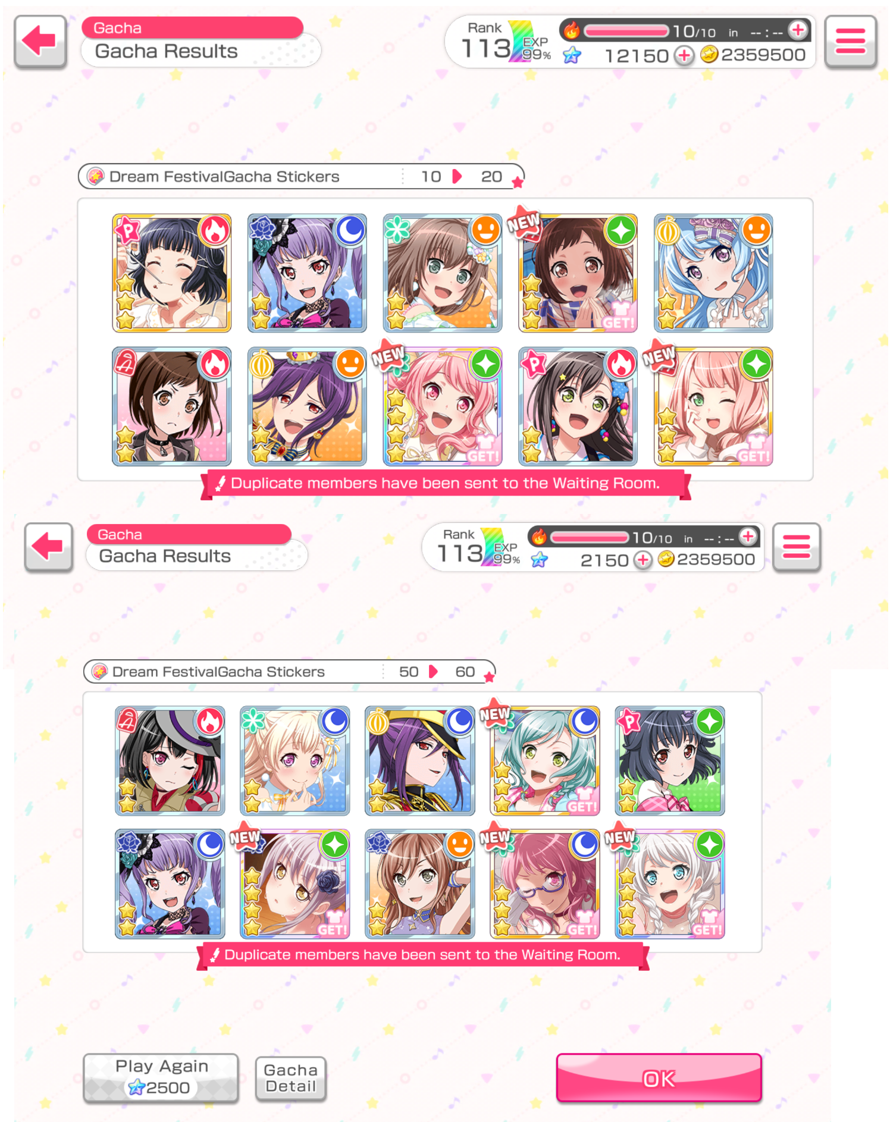 17k stars, no DF Hagu

but I think these two pulls make up for it, DF Aya, DF Yukina, and a...