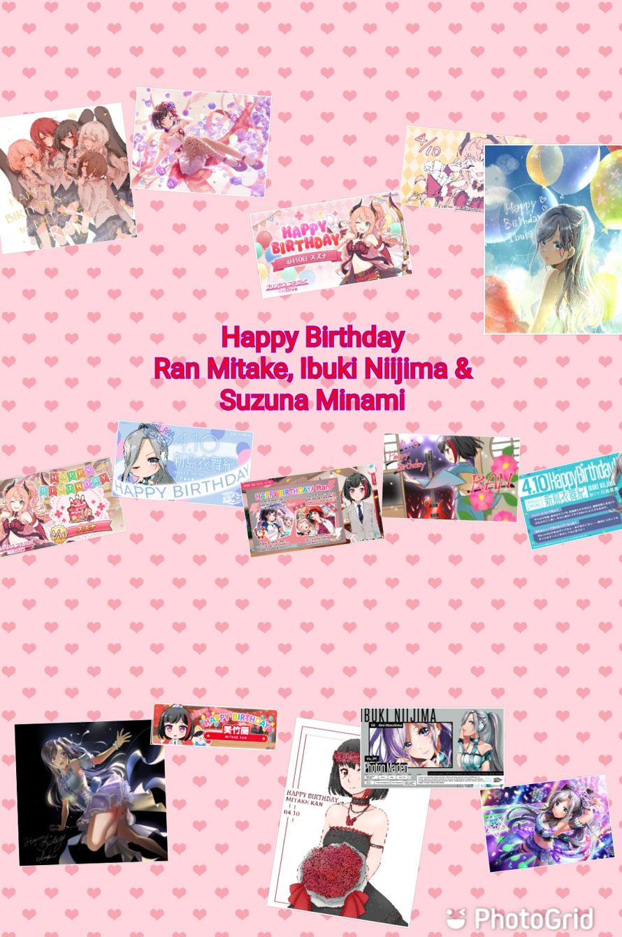 Today is the Trio Characters Happy Birthday in this day.
  Ran Mitake from Afterglow  Bang...