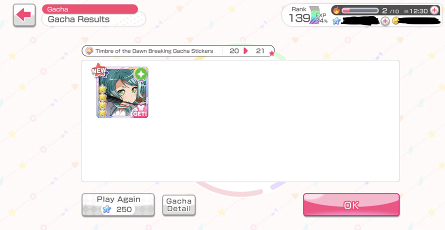 i tried scouting for rinko and failed

then i tried doing a single pull and got my dream sayo...