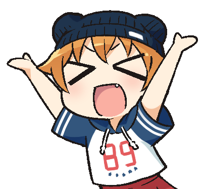 "Yay~! Yay~!"

       4 Koma  164. I wanna cut out the hat...

Edit:...