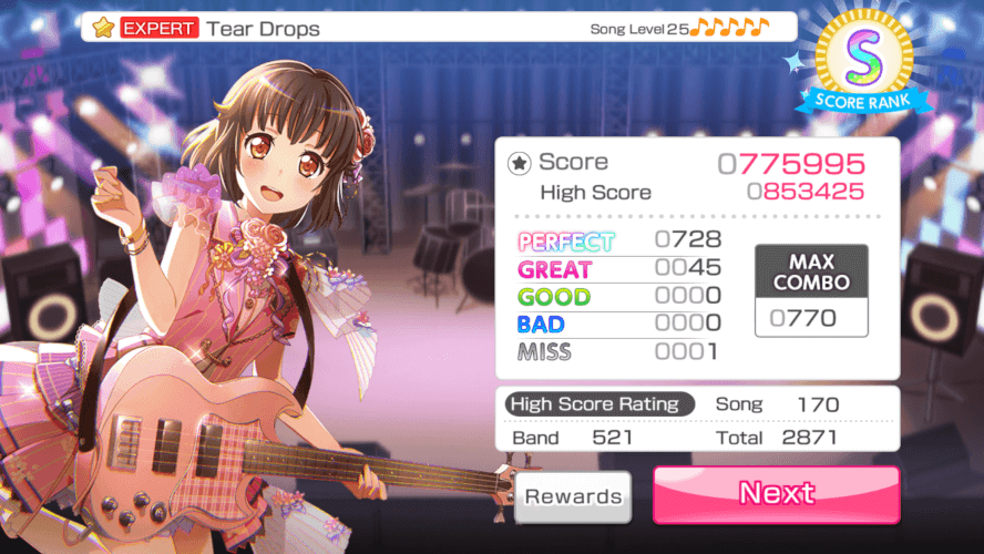 Bandori please stop. I just want to FC this song and Passionate Starmine darnit.