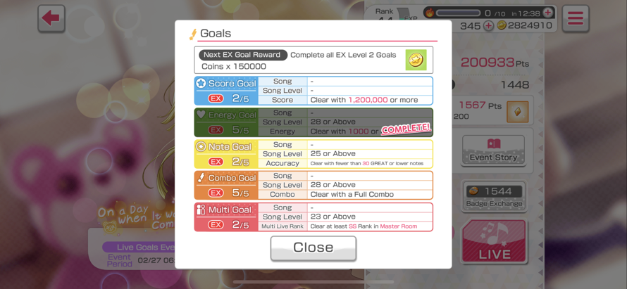 wahhh it’s so hard to finish the ex missions/goals 😭😭