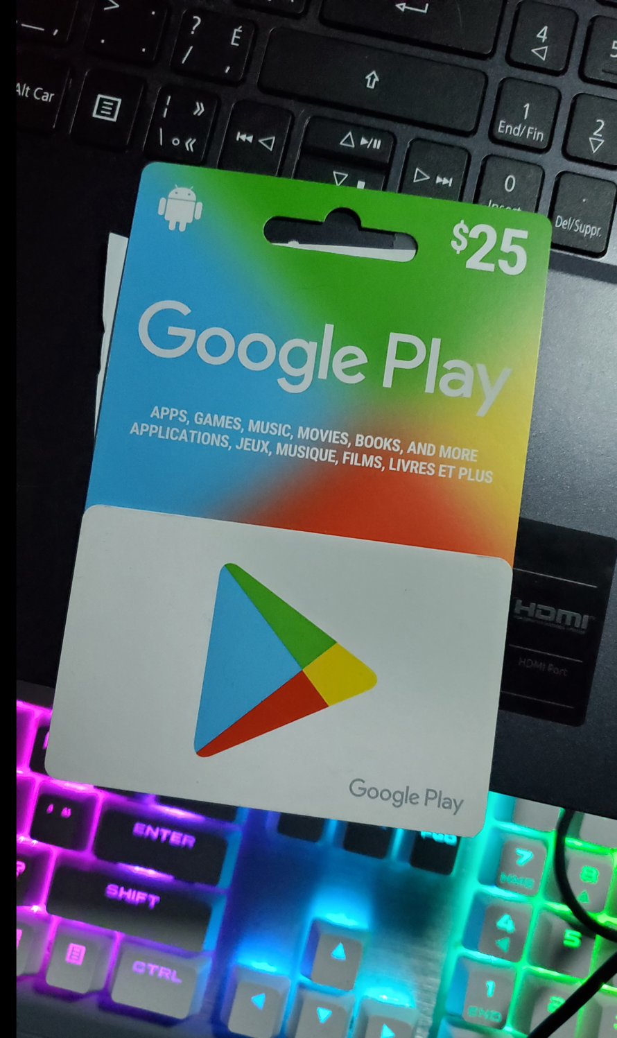 Someone gift me a $25 Google Play card just in time for Christmas loool  Get it? On the...