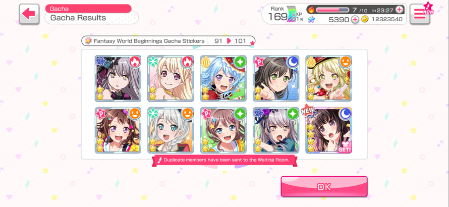 I  I got the wrong girl.... I love Rinko too but I wanted best girl Yukina 😭😭 i've almost spent 25k...