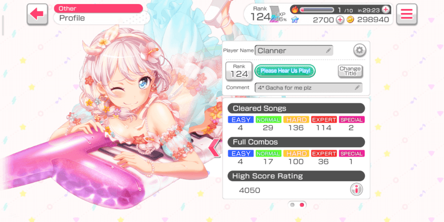     100 FC in Hard... But not lotta in Expert. 
  And next goal    Complete FC in Easy and Normal...
