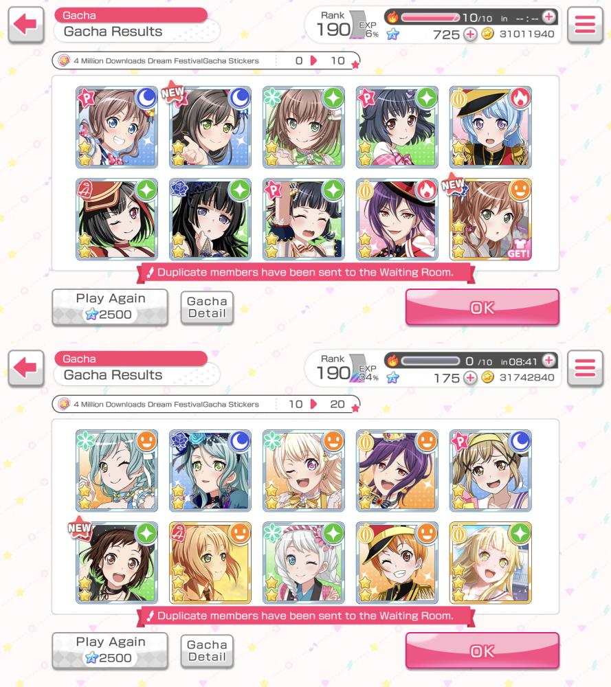 haha i sure do miss garupa gacha

       You ever get bad RNG, you're not alone.