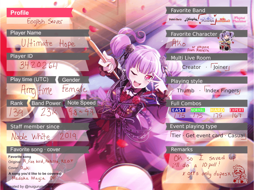 While I finish up DF Ran here’s a little profile thing for my English account