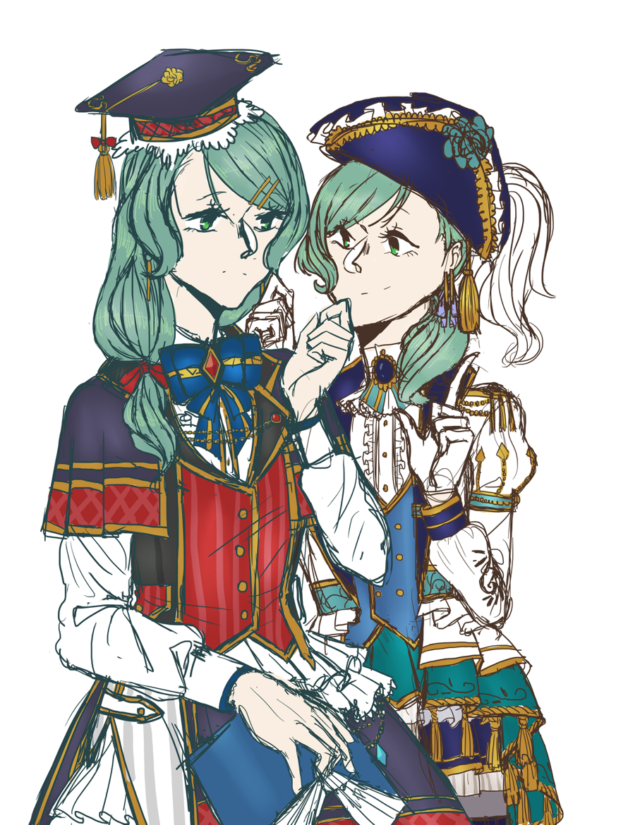 just a quick sketch of an AU where Sayo is a scientist and Hina is a knight ? 
I saw an AU where...