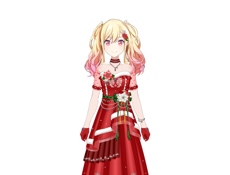 Happy holidays! Made a saki christmas edit in sayos costume, I know the right ponytail looks weird,...