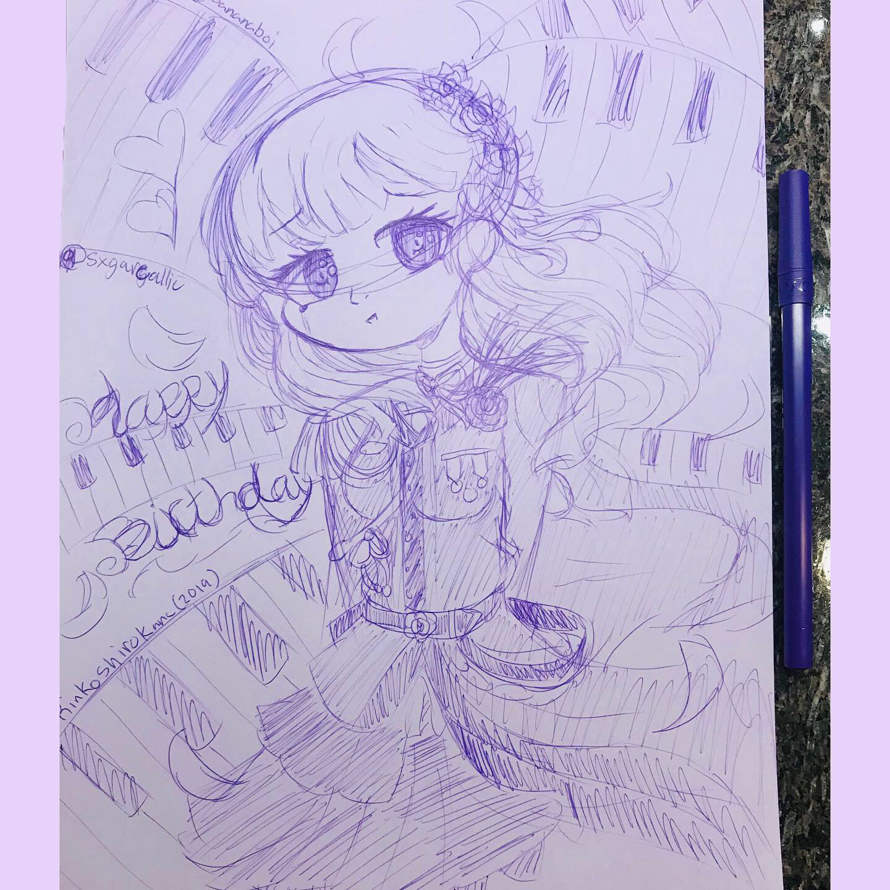 ITS MY CHILDS BIRTHDAY 💜 happy birthday rinko! :  and now. I decided to celebrate with a drawing of...