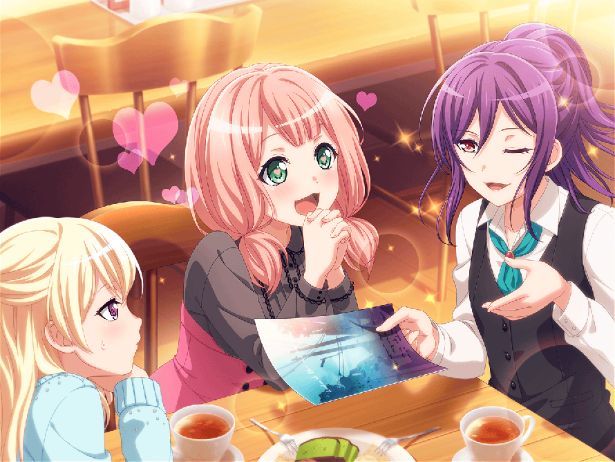 I can't tell if Chisato is jealous or she's looking at Kaoru as if she's crazy.
