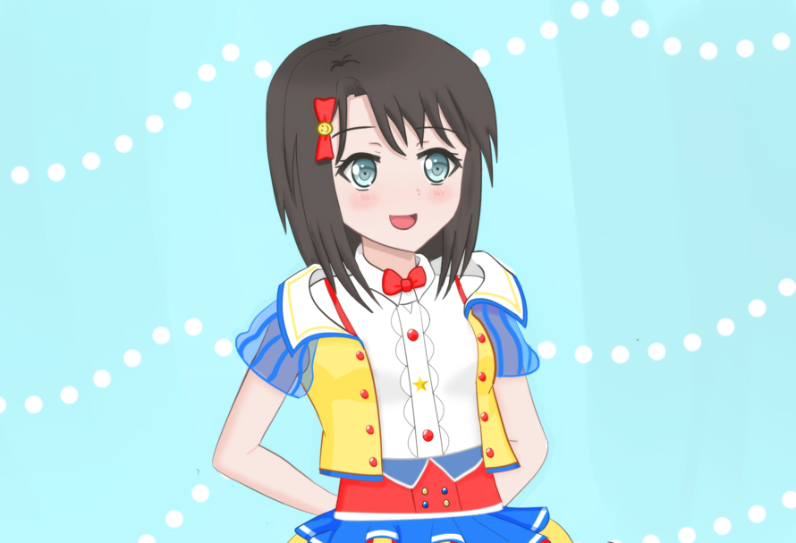 I drew Misaki wearing one of the   new Hello, Happy World!...
