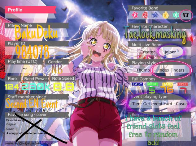 This is my new bandori bio after my haitus! it also looks a lot better lmao.