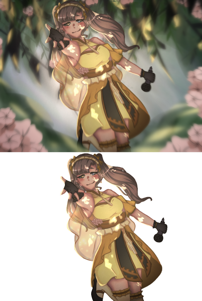 I finished the idolised/trainee version of yuki’s  my bandori oc  4  card! 
Now just the untrained...