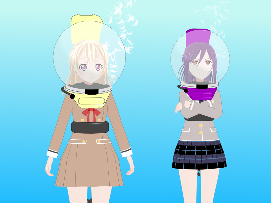   Happy Birthday to Chisato!  

Here I just made Kaoru and Chisato diving underwater, honestly I...