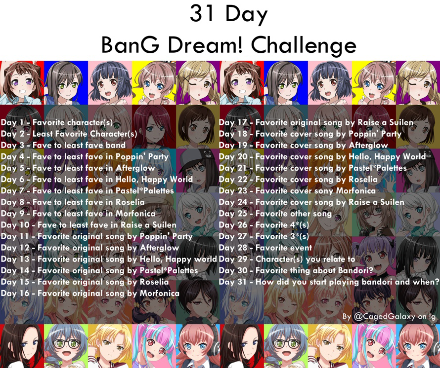 SORRY, I FORGET THIS

Day 8   Fave to least fave in Roselia

Sayo   Rinko   Yukina   Ako =...