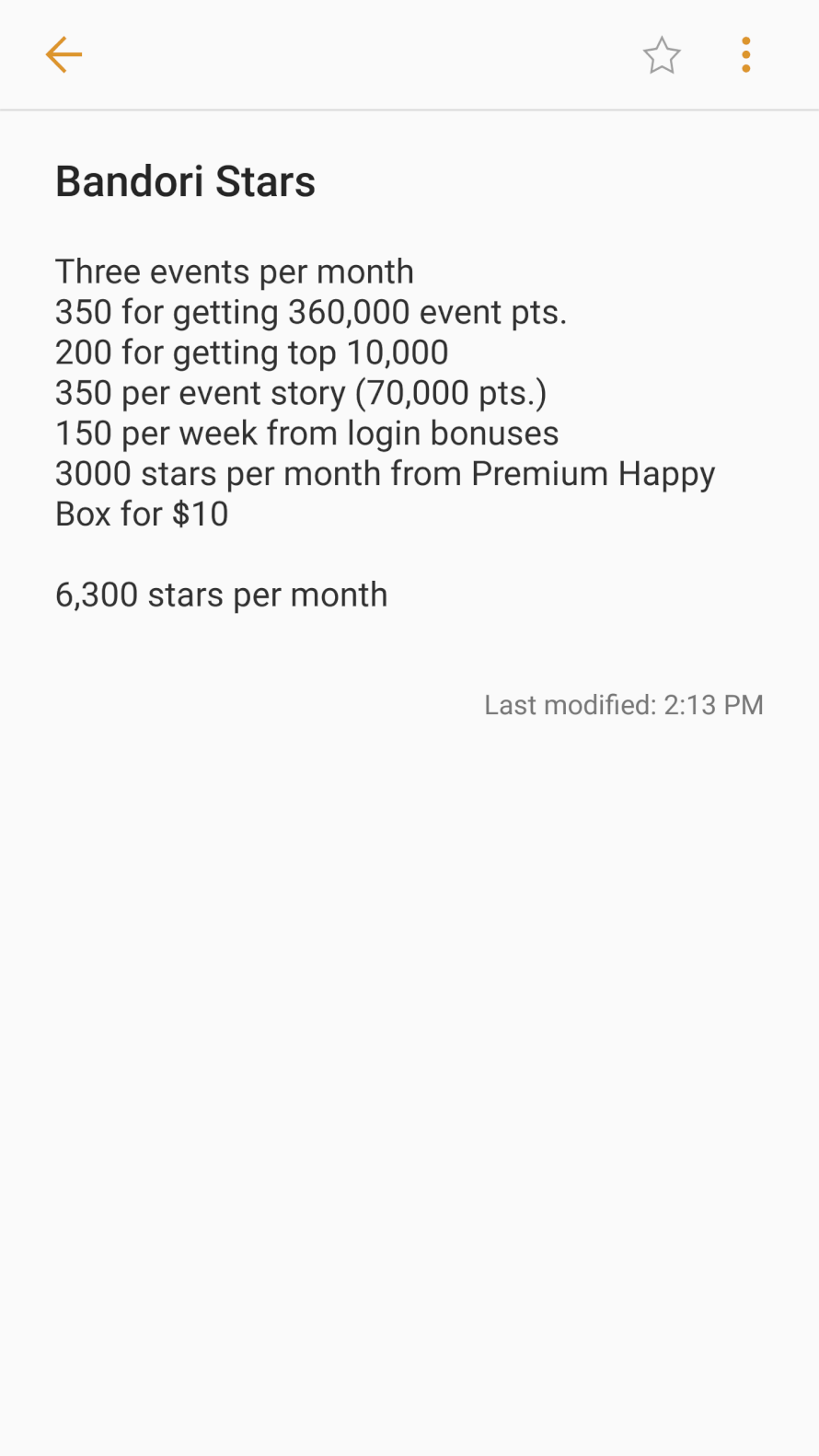 Did some quick maths on how many stars you can get per month in Bandori EN just for $10   playing...