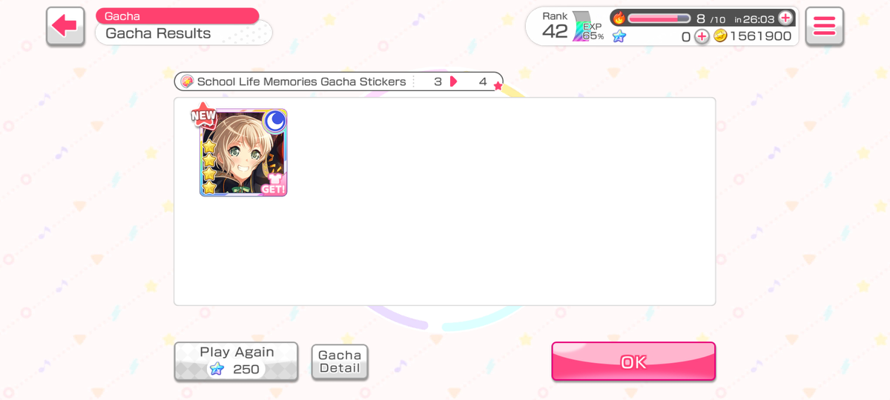   Another Moca 4✰  

I wanted Rimi or Saaya but who cares  another Moca 4✰ is always better uwu