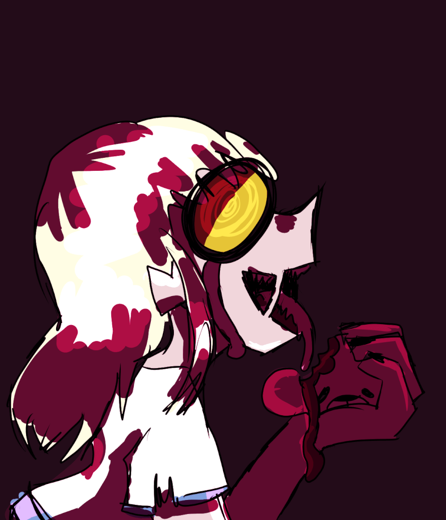 I like drawing creepy things, so here's Zombie Kokoro.