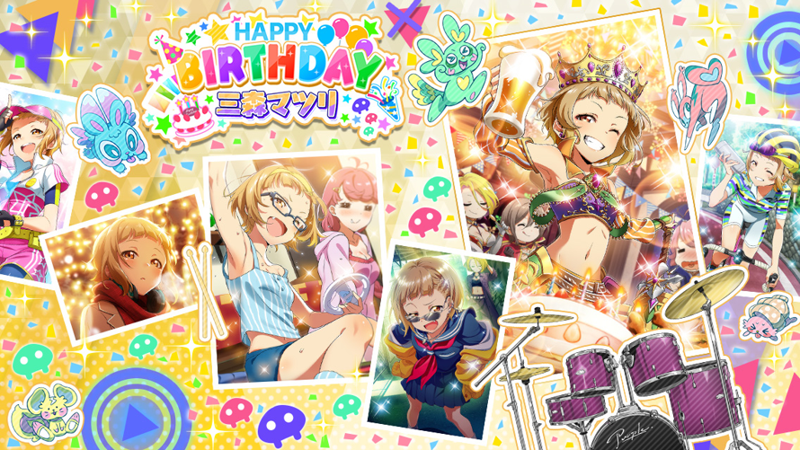 Today is the Drummer from The Queen of Purple Birthday Matsuri Mimori from Tokyo 7th Sisters.