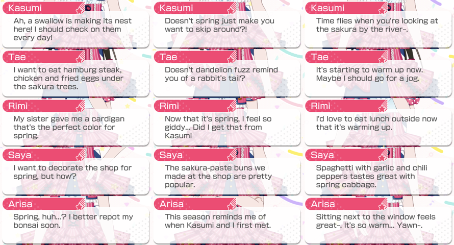        Finally shifted time to start this!

With the release of Season 2 came new Spring lines!...