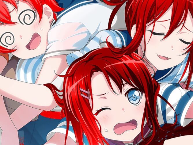 Yes more red and blue peeps! Kaoru, Misaki, and Hagumi all in one~ Enjoy!