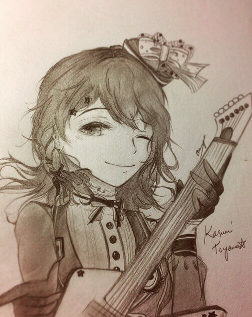 Bandori appreciation Month Day  1 Kasumi Second best girl in Poppin Party <3 art made by me : 
