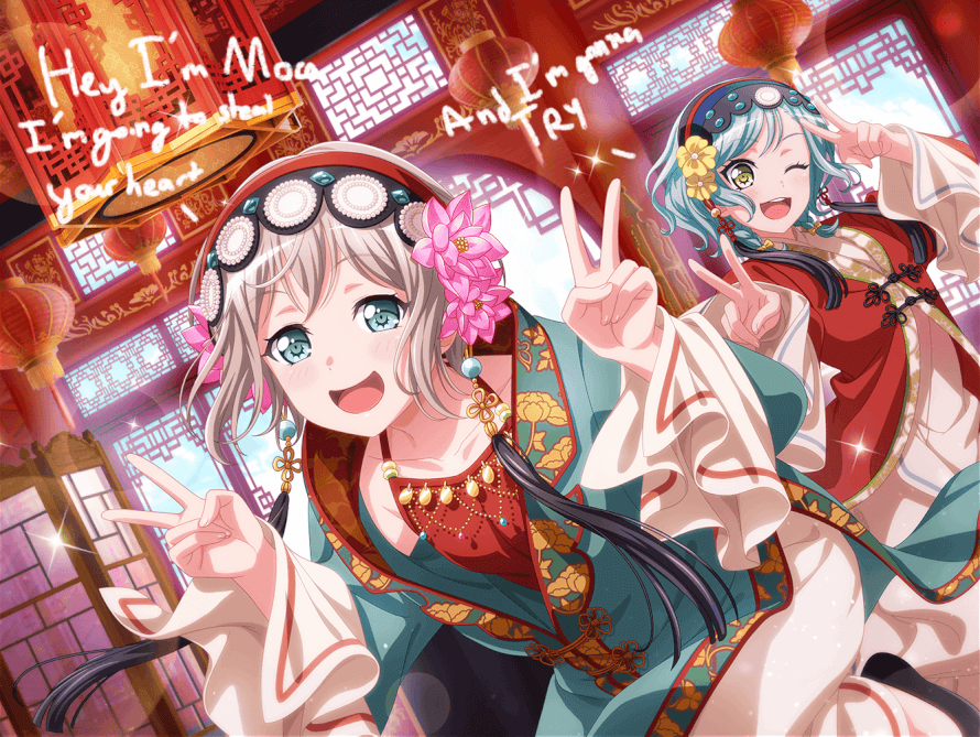Hina’s thought process:

     If I try and make that cute pose Moca’s doing that’s stealing all...