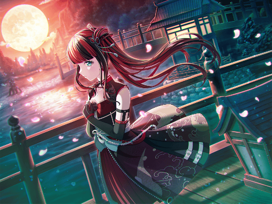 I woke up to see one of the most gorgeous bandori cards ever . 
THE COLOUR SCHEME AND JAPANESE...