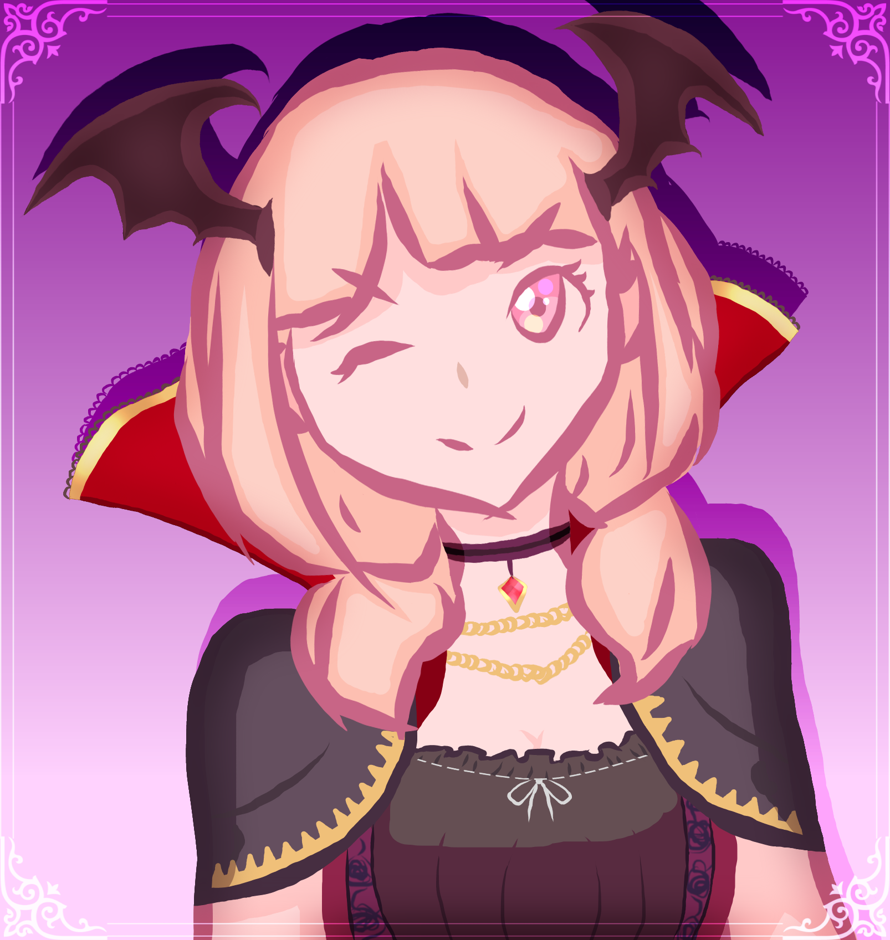i drew my first ever digital art today! its vampire Himari, it was a lot of fun

 i know her eyes...
