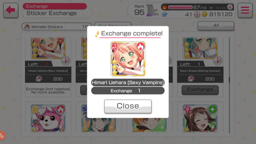 I WASN'T ABLE TO GET HER AT THE TIME OF THE EVENT BUT NOW I HAD ENOUGH STICKERS TO GET HER AND THIS...