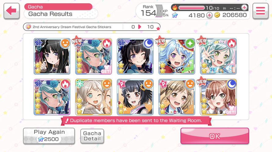 Sayo and Yukina  in a separate pull  came home in my free pulls. On my birthday too! 😭😭😭