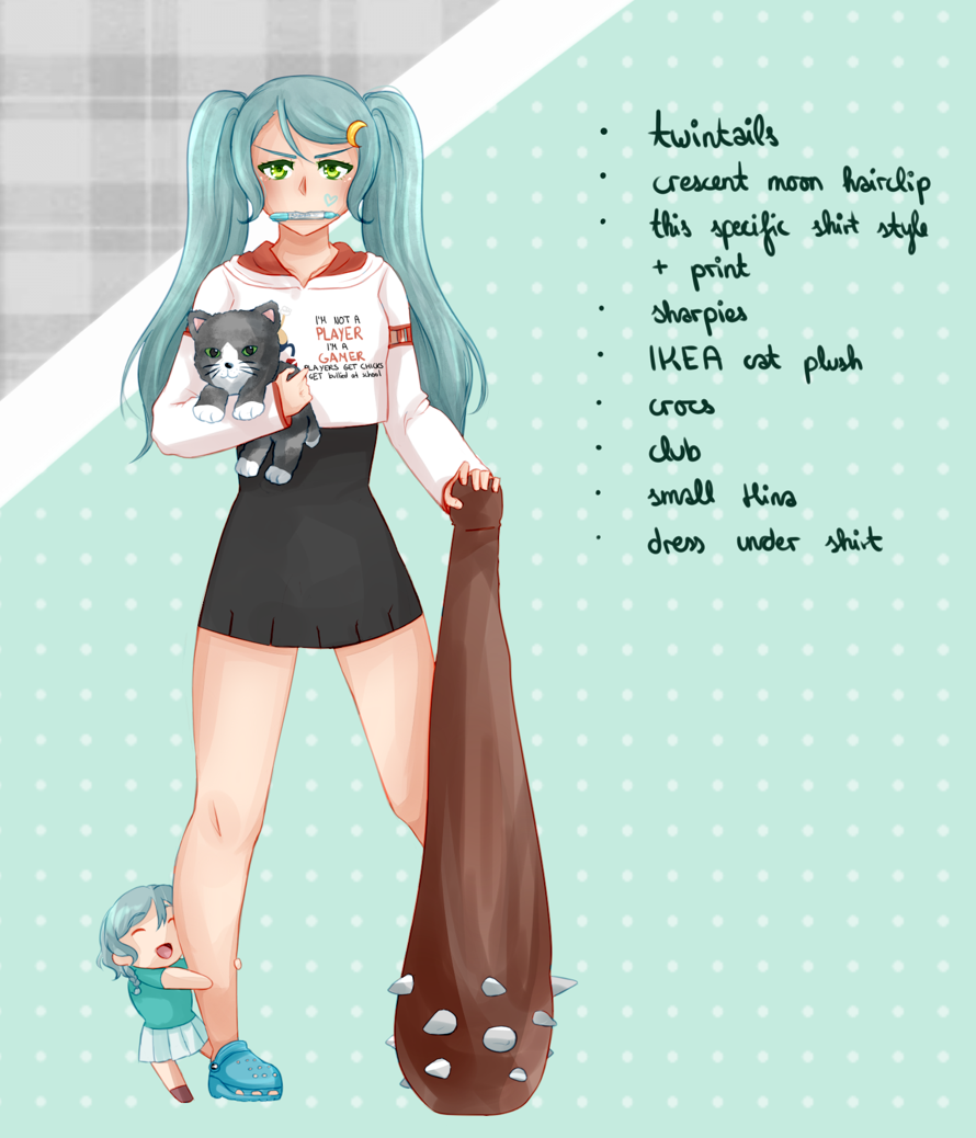 I made my friends give me attributes to draw on Sayo. it came out pretty cursed. this is not my...