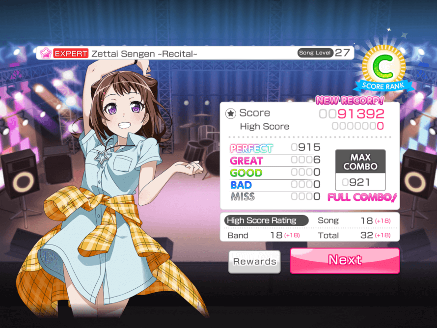 Just reinstalled BanGDream en and looking forward to the day I can ap this song lol.  Which will be...